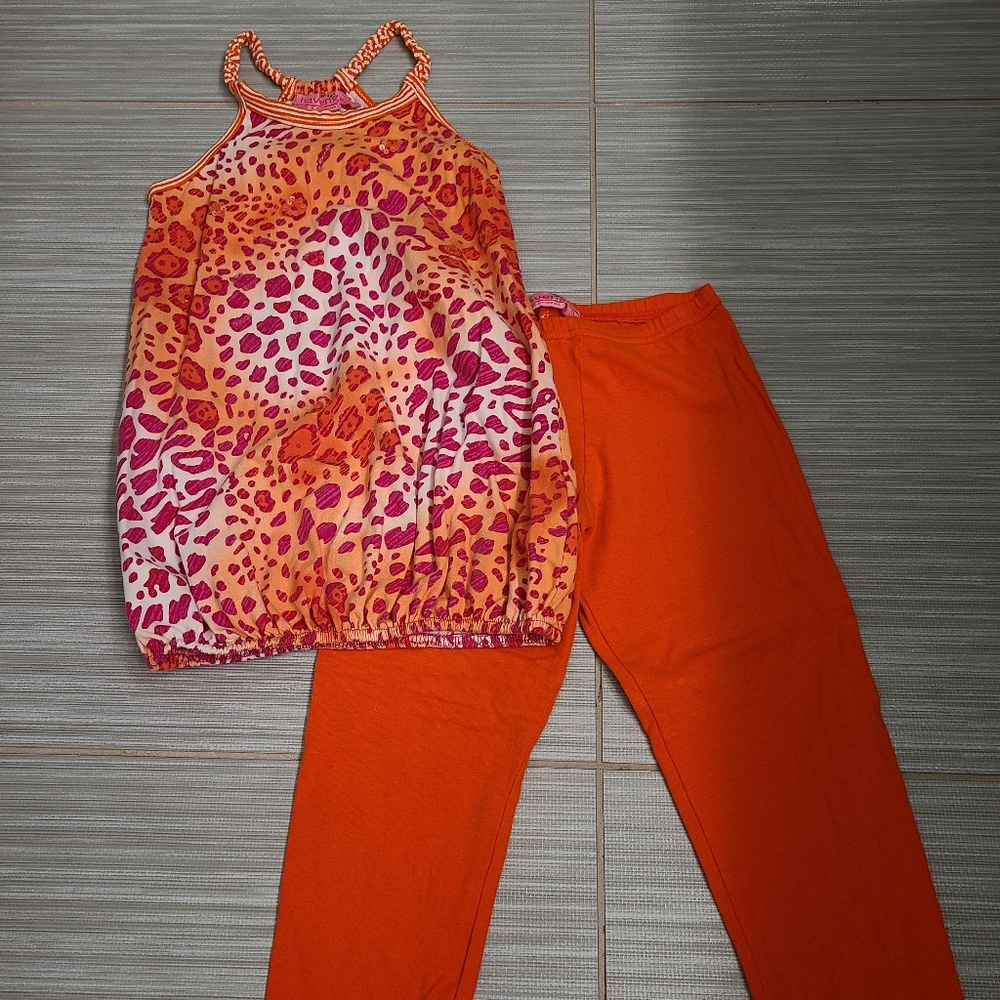 Girls HAVENGIRL Orange/Pink leopard outfit